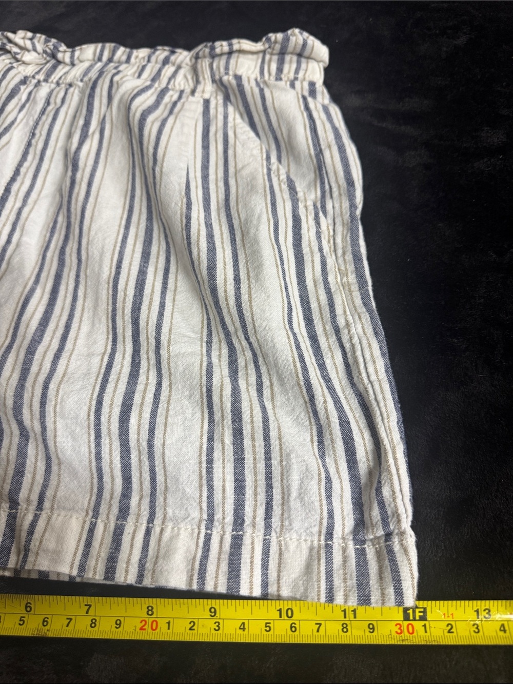 a.n.a Cream Shorts with Navy Vertical Stripes - Picture 7 of 9